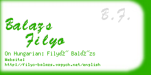 balazs filyo business card